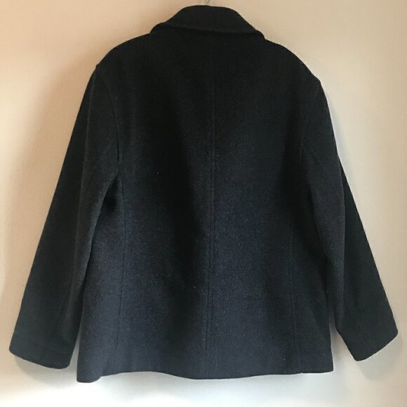 J. Crew Men's Wool Cashmere Dock Winter Button Dark Grey Peacoat Size S - Picture 3 of 6
